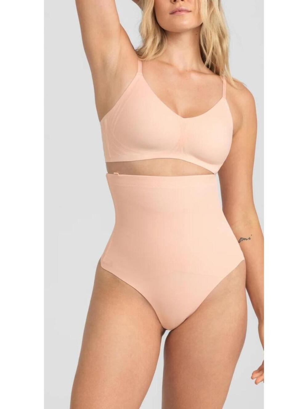 Honeylove Superpower Thong Shapewear High-Waisted Brief Rose Tan XS new